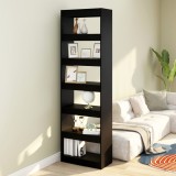 Bibliotecă/Separator cameră, negru, 60x30x198 cm