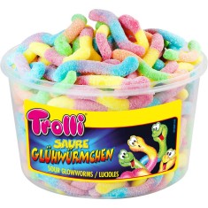 Set 150 Jeleuri de Fructe Trolli, Forma de Viermisori, 1050 g foto