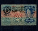 Austro-Ungaria 1913(1919) - 20 coroane, stampila Romania, Ardeal, circulat