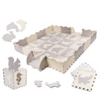 Covoras de joaca tip Puzzle Spuma 36 Piese 150 x 150 cm Gri