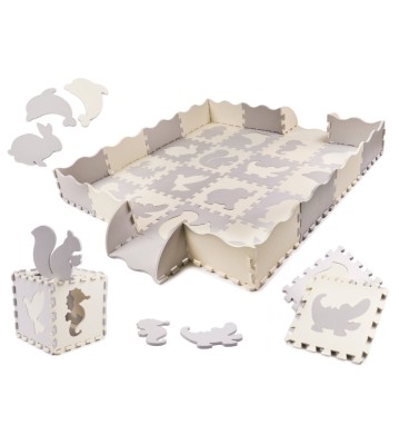 Covoras de joaca tip Puzzle Spuma 36 Piese 150 x 150 cm Gri foto