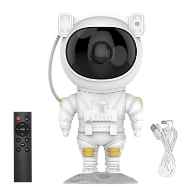 Proiector de stele Astronaut, copii si adulti, LED, Telecomanda, reglare 360&amp;ordm;, Alb foto