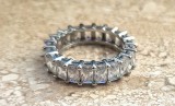 Inel din argint sterling .925 &quot;eternity band &quot; rhinestone marimea 56 greutate 4,68 grame, 46 - 56