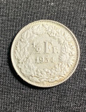 Moneda 1/2 franci 1934 Elveția argint, Europa