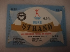 Eticheta bere Romania - STRAND - Sibiu ( mica ) ! foto