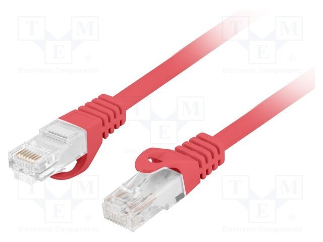 Patch cord LANBERG RJ45 U/UTP Cat 6 LSZH roșu 1,5m litat