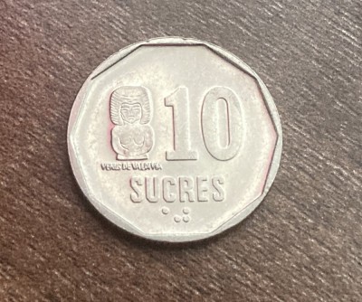 C50 - Moneda foarte veche - Ecuador - 10 sucres - 1988 foto