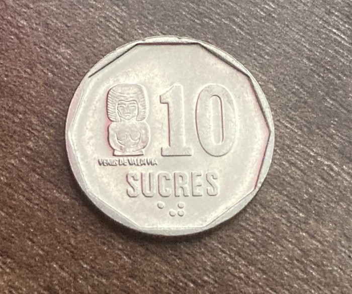 C50 - Moneda foarte veche - Ecuador - 10 sucres - 1988
