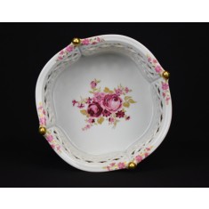 Cosulet traforat / Fructiera din portelan Wallendorf - atelier Germania - decor floral