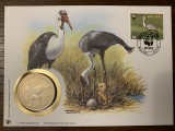 Malawi - pasari - FDC cu medalie, fauna wwf