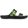 Papuci Classic Crocs Tie-Dye Graphic Sandal Negru - Black/Lime Punch, 37 - 39, 41, 42, 45, 46, 48