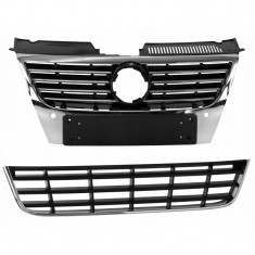 Grila Radiator + Grila Bara Fata Am Volkswagen Passat B6 2005-2011 Pdc Crom foto