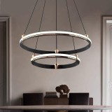 Cumpara ieftin Lustra LED Negru cu 2 Cercuri
