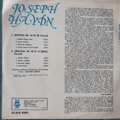 Vinil JOSEPH HAYDN SIMFONIA NR 93 remajor, 98 si bemol major, Electrecord