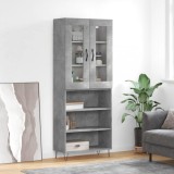 vidaXL Dulap &icirc;nalt, gri beton, 69,5x34x180, lemn compozit