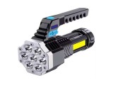 Lanterna portabila, 7 LED-uri, 4 moduri de iluminare, indicator nivel baterie, ABS, rezistenta la apa, negru