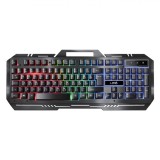 Tastatură Gaming i-JMB, LED RGB, Cadru Metalic, Suport Telefon, Negru, Multicolor, Oem