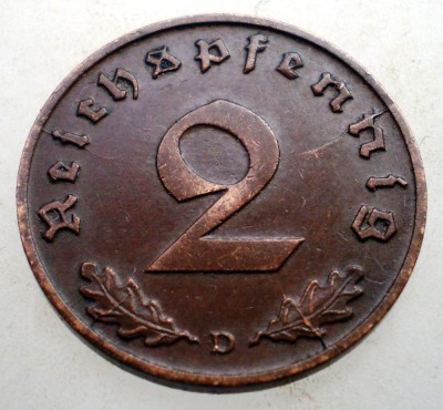 2.846 GERMANIA 2 REICHSPFENNIG 1938 D foto