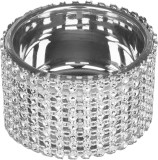 Suport pentru lumanare tip pastila cu cristale, decor Craciun, 5x3,5 cm