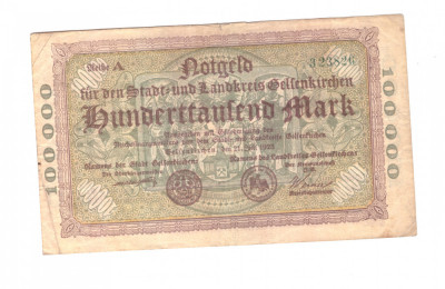 Bancnota Germania - Westfallen 100000 mark/marci 1923, stare buna foto