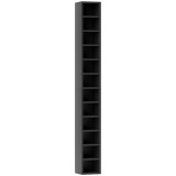 HOMCOM Dulap Suport Cd Da Perete Con 12 Polițe In Lemn 21x20x175cm Negru | Aosom Romania