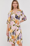 Cumpara ieftin Weekend Max Mara rochie din bumbac culoarea violet, mini, evazati