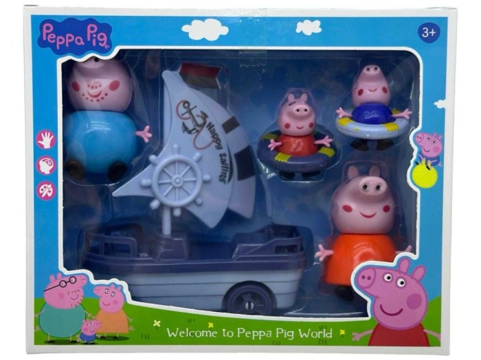 Set Peppa Pig cu Barca si Colace - Distractie pe Apa