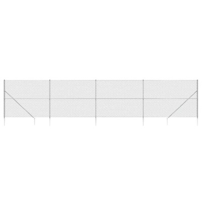 Gard plasa de sarma cu tarusi de fixare, argintiu, 1,6x10 m foto