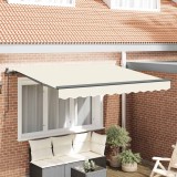 vidaXL Cortina Retractabilă Manual Crem 250 x 200 cm țesătură 3329358