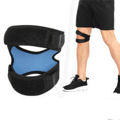 Protectie genunchi cu absortie a socurilor pentru sporturi in aer liber si sala, Material elastic, Negru