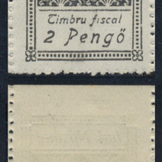 1945 Ardealul de Nord timbru local fiscal rarisim Nasaud 2P nestampilat MNH