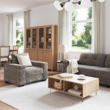 Set canapea 3 piese cu perne Gri &icirc;nchis din piele ecologică