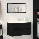 vidaXL Dulap pentru Chiuvetă Stejar Negru 80x38.5x45 cm Lemn Prelucrat