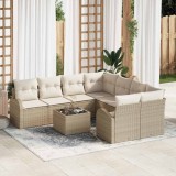 VidaXL Set de canapele pentru grădină 9 pcs Bej, crem 55 x 55 x 37 cm