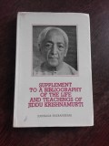 SUPPLEMENT TO A BIBLIOGRAPHY OF THE LIFE AND TEACHINGS OF JIDDU KRISHNAMURTI - SUSUNAGA WEERAPERUMA (CARTE IN LIMBA ENGLEZA)