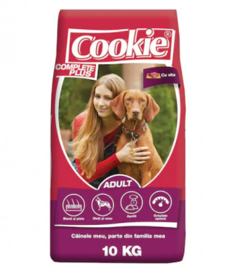 Hrana uscata pentru caini Cookie, Complete Plus Adult, vita, 10 kg foto