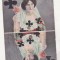 bnk cp Carte postala - carti de joc - Dama de inima neagra - circulata Bacau 1905 - uzata