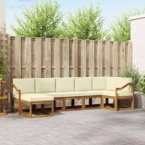 vidaXL Set de canapea cu pernă 7 pcs Natural și Crem 3366723