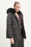 Answear Lab geaca femei, culoarea gri, de tranzitie