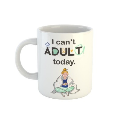Cana alba personalizata I can&amp;#039;t adult today, INOVATIX&amp;reg;. 330ml foto