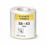 Etichete termice 58x43 mm, rola 1200 bucati autoadezive