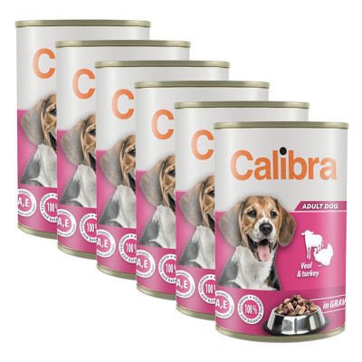 Conservă Calibra Dog Adult vițel și curcan 6 x 1240 g foto