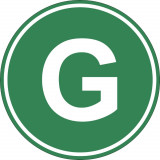 Eticheta, Autocolant Litera G, Autocolant Camion Litera G, Diamentru 22 cm, AVEX