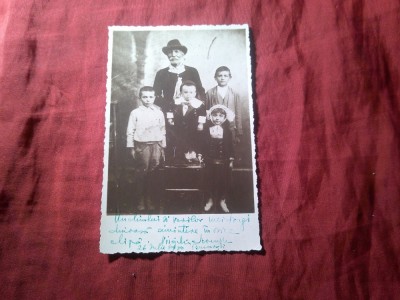 Fotografie Romania 1936 - Bunicul si nepotii - tip carte postala foto