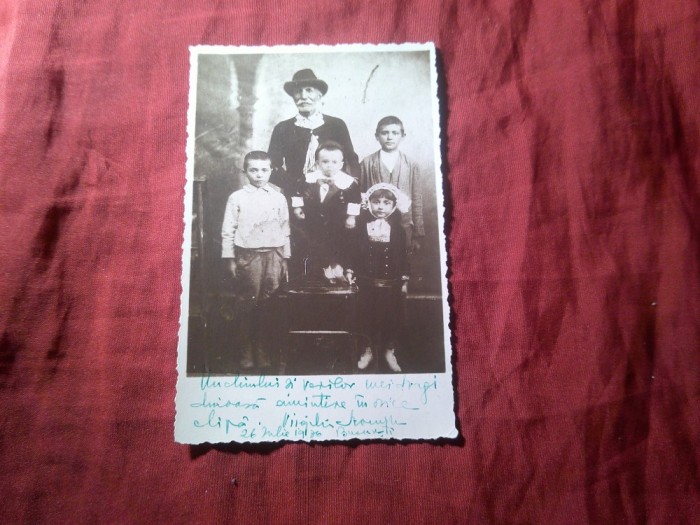 Fotografie Romania 1936 - Bunicul si nepotii - tip carte postala