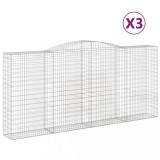 Cumpara ieftin Cosuri gabion arcuite 3 buc, 400x50x180/200 cm, fier galvanizat