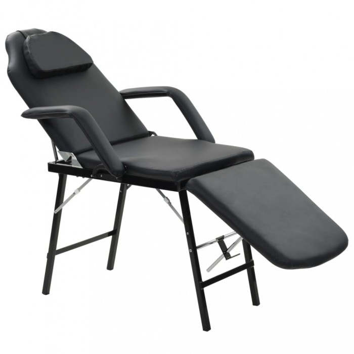 Scaun tratament facial, &icirc;nlocuitor piele, 185x78x76 cm, negru