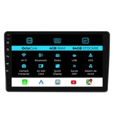 Navigatie Dedicata Peugeot 308 (2013 - 2017), 9Inch, 4Gb Ram, 64Gb Stocare, Carplay