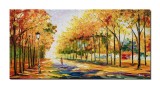Cumpara ieftin Tablou peisaj pictat manual in cutit, Pe drumul meu, 120x60cm ulei pe panza efect 3D, Spectaculos