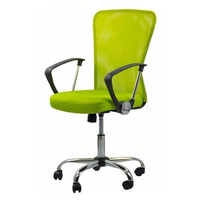 Scaun birou mesh OFF 622, mecanism de balans, cadru cromat, rotativ, 110 kg, verde